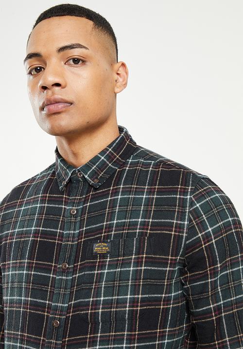 Superdry. - Heritage lumberjack shirt - kilburn check rifle green