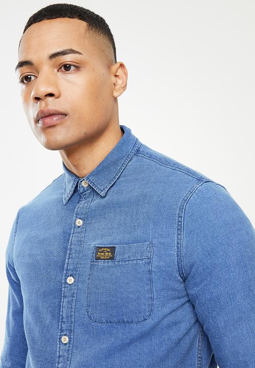 Superdry. - Workwear indigo shirt - blue 