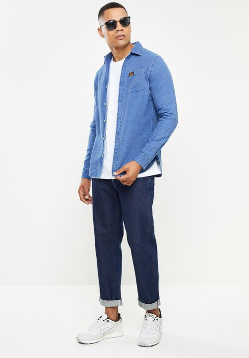 Superdry. - Workwear indigo shirt - blue 