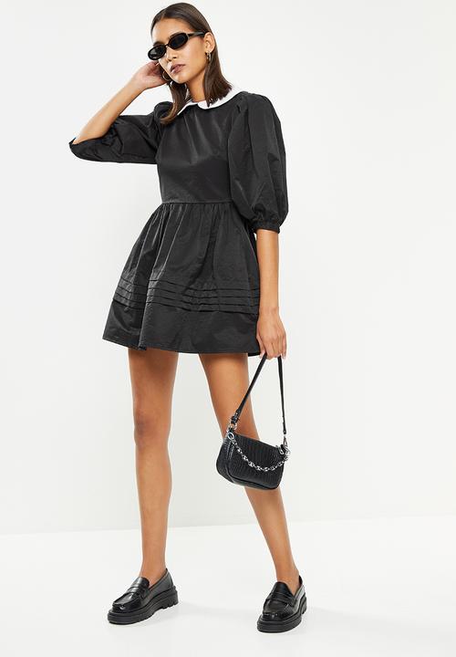 Glamorous - Contrast collar mini dress - black