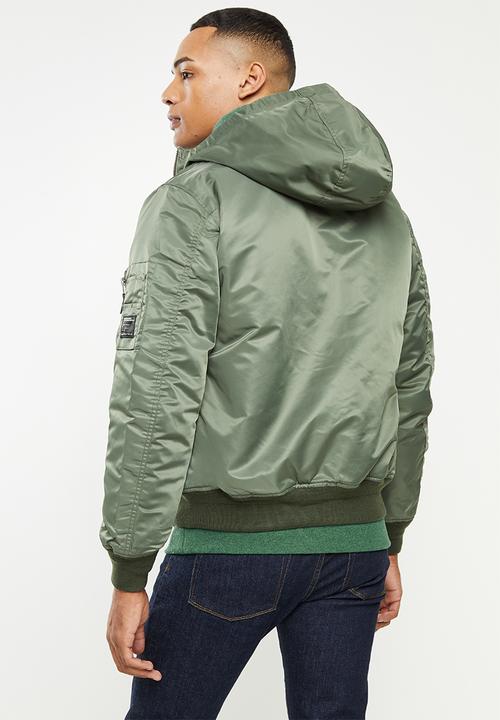 Superdry. - Ma1 hooded bomber - green 