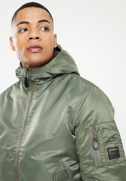 Superdry. - Ma1 hooded bomber - green 