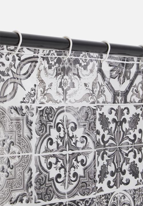 Bathroom Solutions - Shower curtain morocco - black