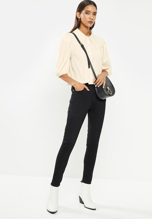 Glamorous - Textured puff sleeve shirt - cream
