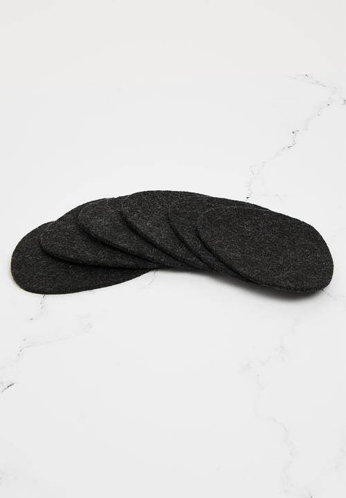 The Joinery - Felt coaster set of 6 pebble - charcoal