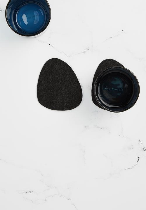 The Joinery - Felt coaster set of 6 pebble - charcoal