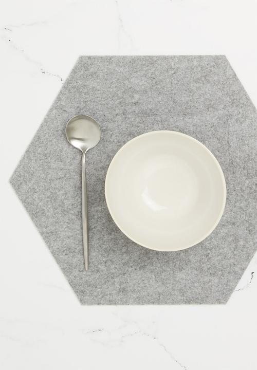 The Joinery - Felt placemat set of 4 hexagon - grey 