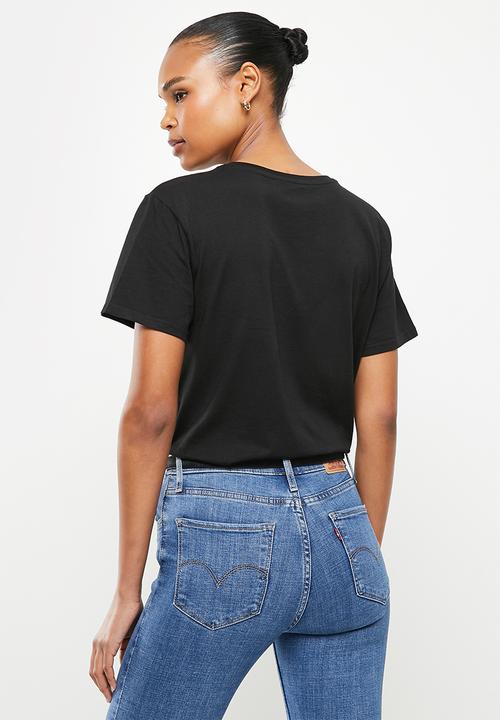 POLO - Wmn short sleeve logo tee - black