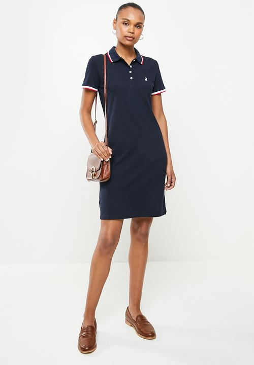 POLO - Wmn essential short sleeve golfer dress - navy