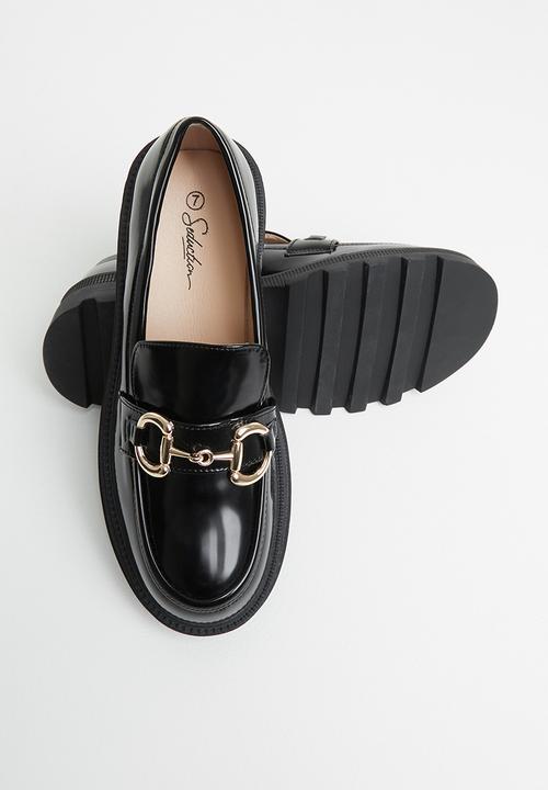 Seduction - Chunky snaffle trim loafer - black
