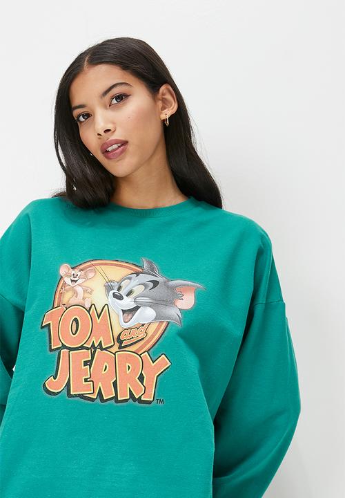 Blake - Graphic oversized crew sweat - teal