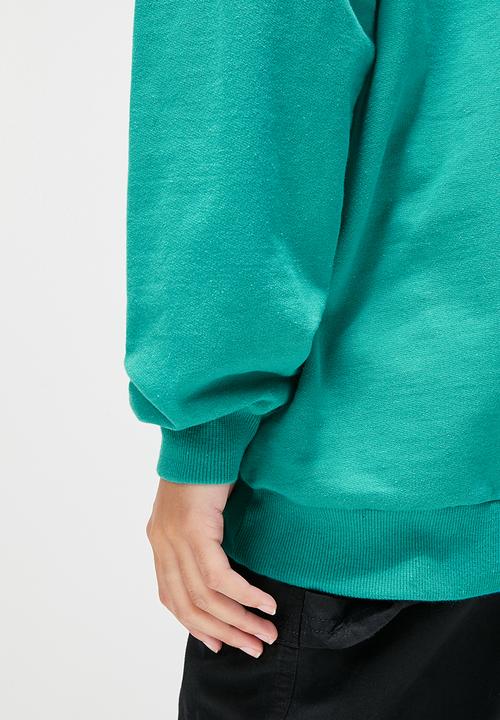 Blake - Graphic oversized crew sweat - teal