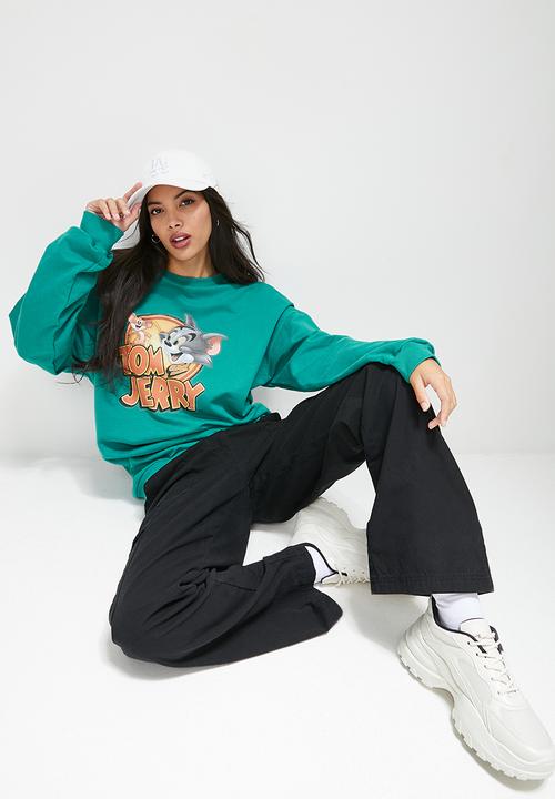 Blake - Graphic oversized crew sweat - teal