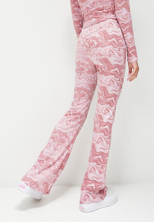 Blake - Printed fit & flare trouser - marble print
