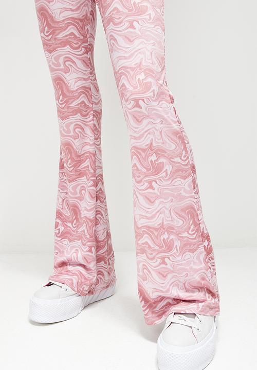 Blake - Printed fit & flare trouser - marble print