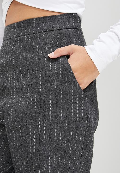 Blake - Stripe wide leg trouser - charcoal