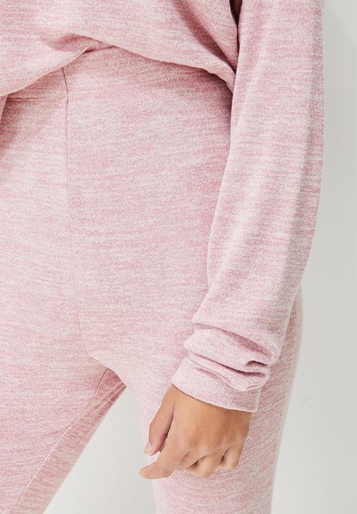 Blake - Soft touch knit long/kickflare sleep set - ash rose