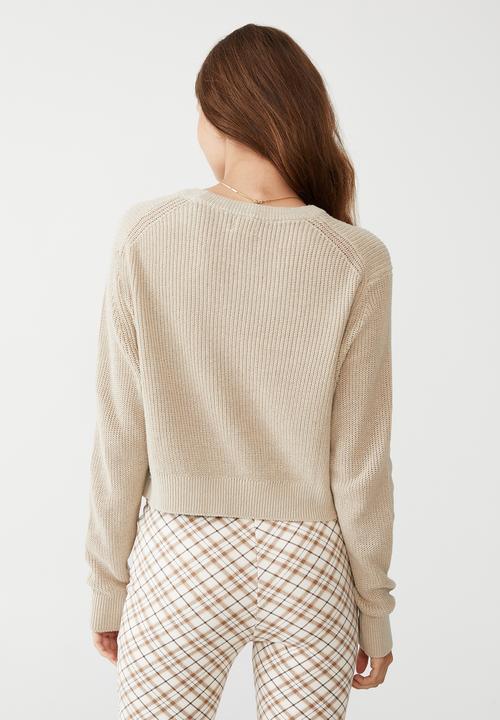 Cotton On - Everyday crop pullover - washed sand