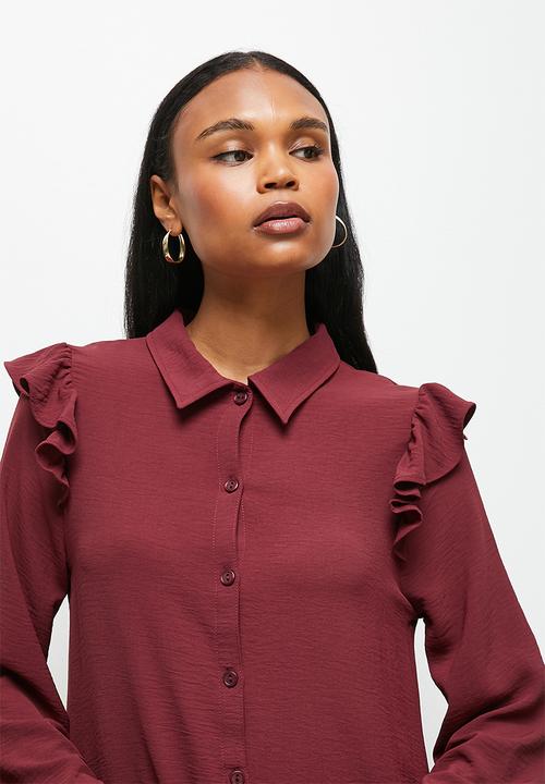 MILLA - Button down mini dress - chocolate truffle