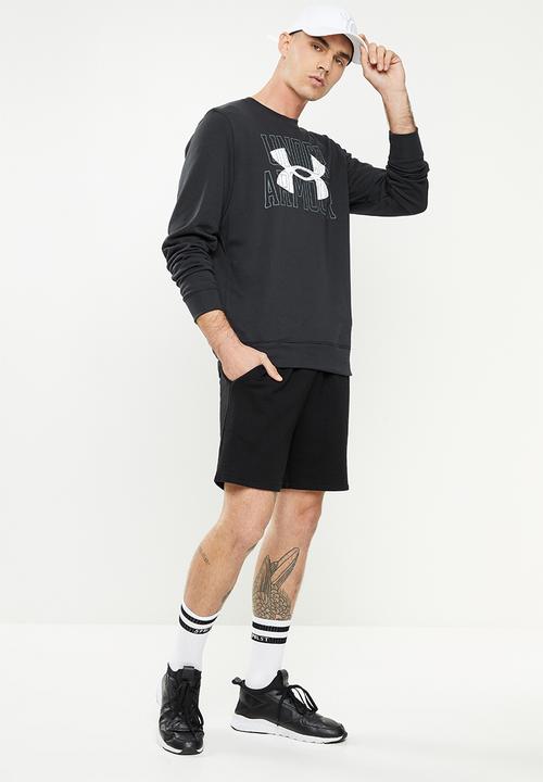 Under Armour - UA Rival Terry Logo Crew Sweatshirt - Black/White
