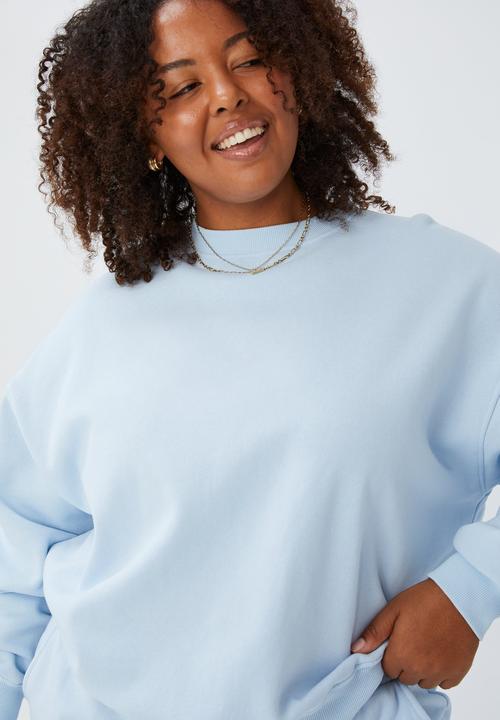Cotton On - Curve classic crew sweatshirt - soft icy blue