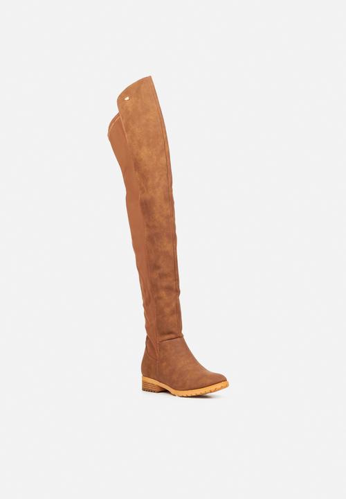 Miss Black - Krabi1 over the knee boot - brown