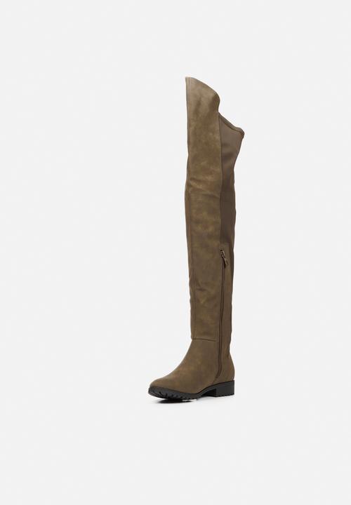 Miss Black - Krabi1 over the knee boot - olive