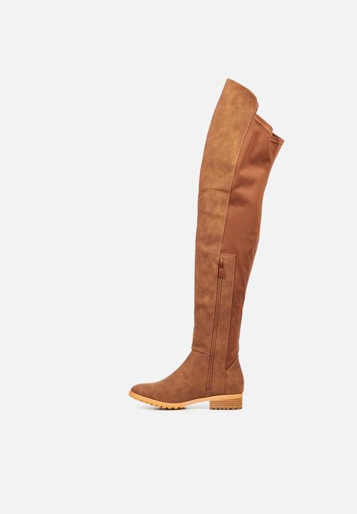 Miss Black - Krabi1 over the knee boot - brown