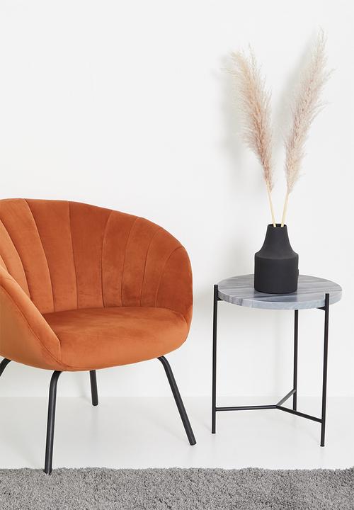 Sixth Floor - Moon marble side table - black
