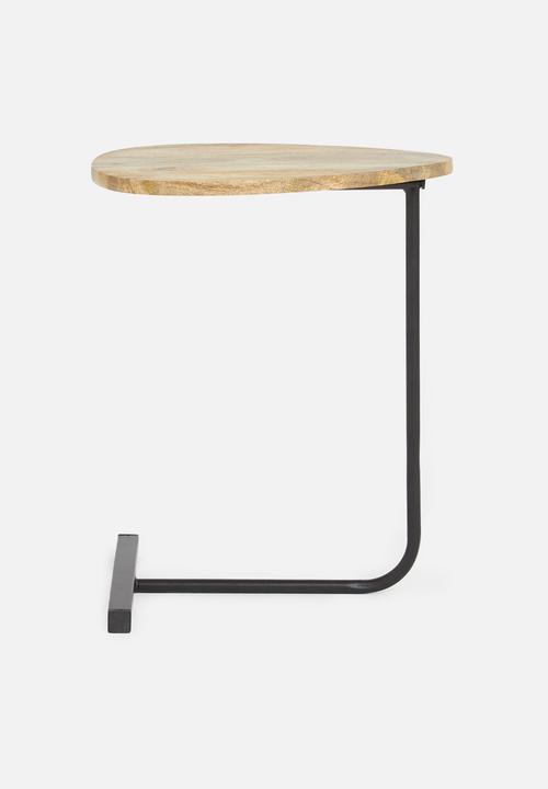 Sixth Floor - L base metal side table - black
