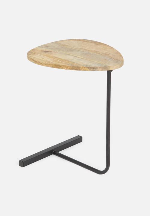 Sixth Floor - L base metal side table - black