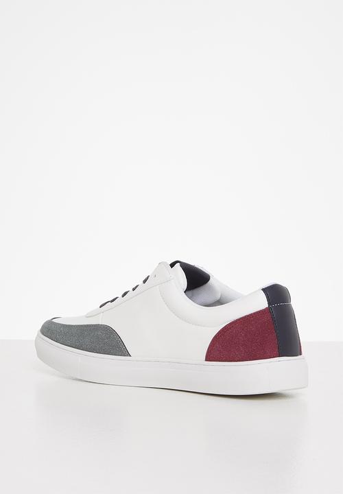 POLO - Contrast sneaker - burgundy & white