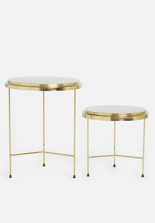 Sixth Floor - Metallic nested tables - gold