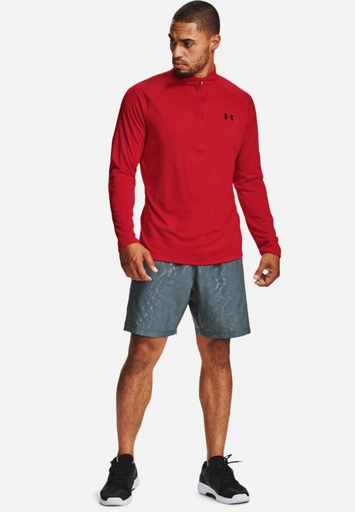 Under Armour - UA Tech™ ½ Zip Long Sleeve Tee- Red &