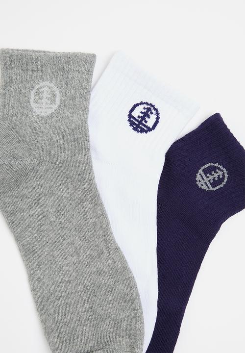 Lark & Crosse - 3 Pack branded ankle socks - multi 
