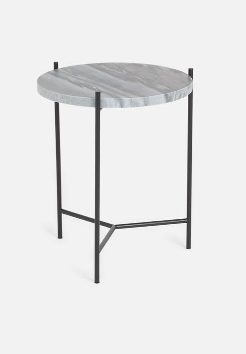 Sixth Floor - Moon marble side table - black