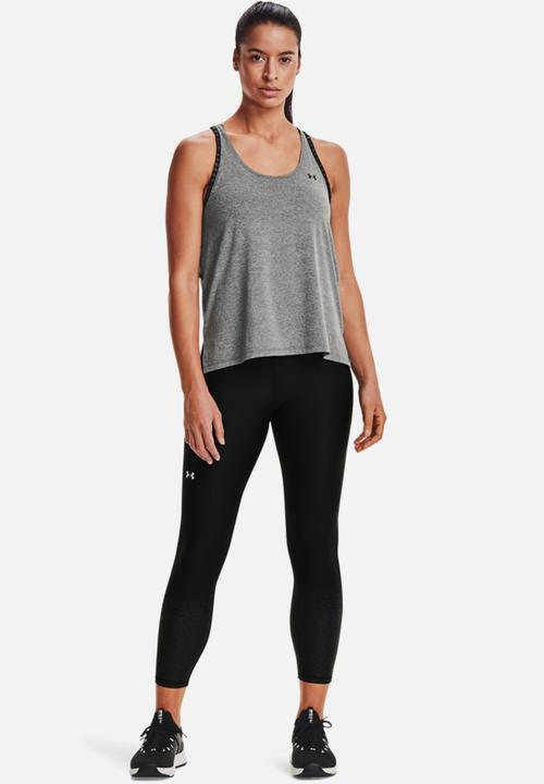 Under Armour - Knockout mesh back tank - jet grey & light heather