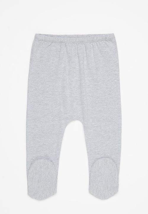 Pop Candy - Boys 2 pack footed leggings - black & grey