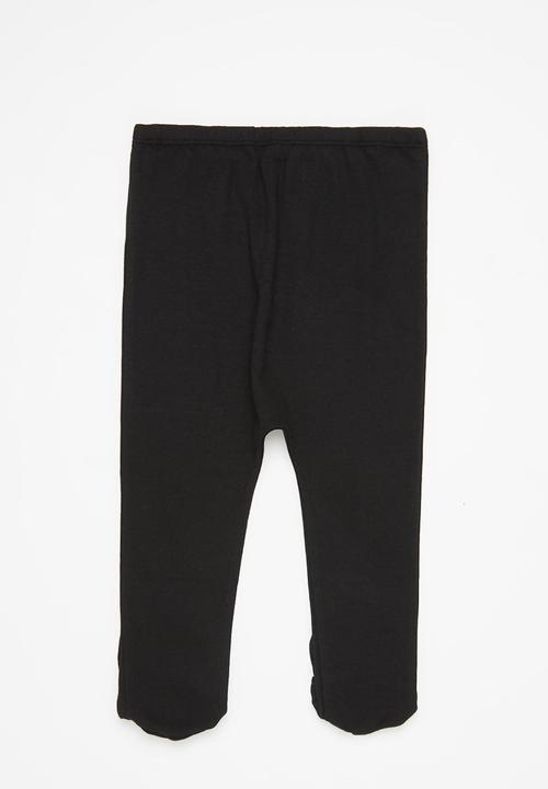 Pop Candy - Boys 2 pack footed leggings - black & grey