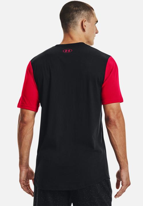 Under Armour - UA Athletic Department Colorblock SS Tee - Black/Red