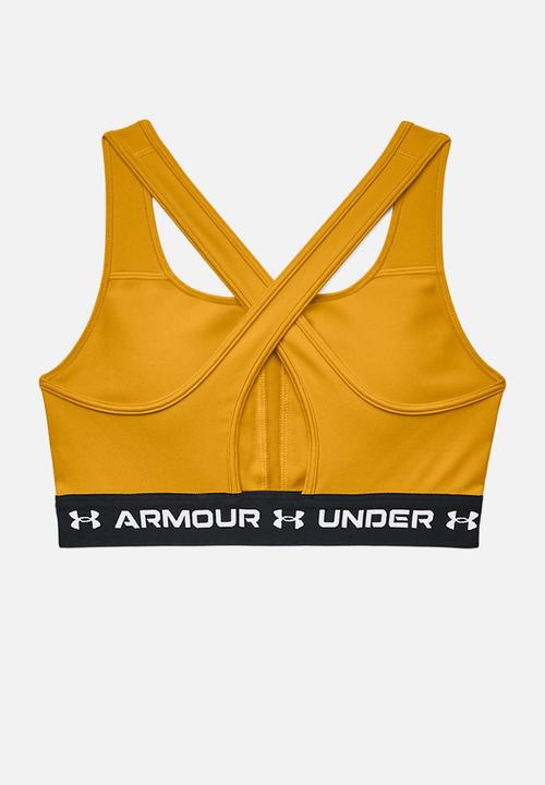 Under Armour - Crossback mid bra - cruise gold & black