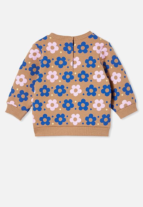 Cotton On - Bobbi sweater - taupy brown/bruny daisy spot