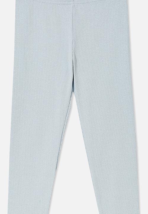 Cotton On - Huggie tights - frosty blue & sparkle rib