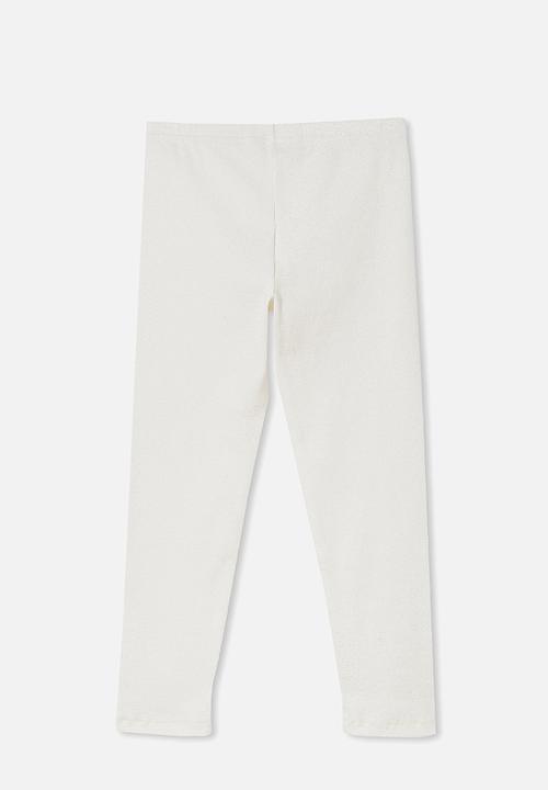 Cotton On - Huggie tights - vanilla & sparkle rib