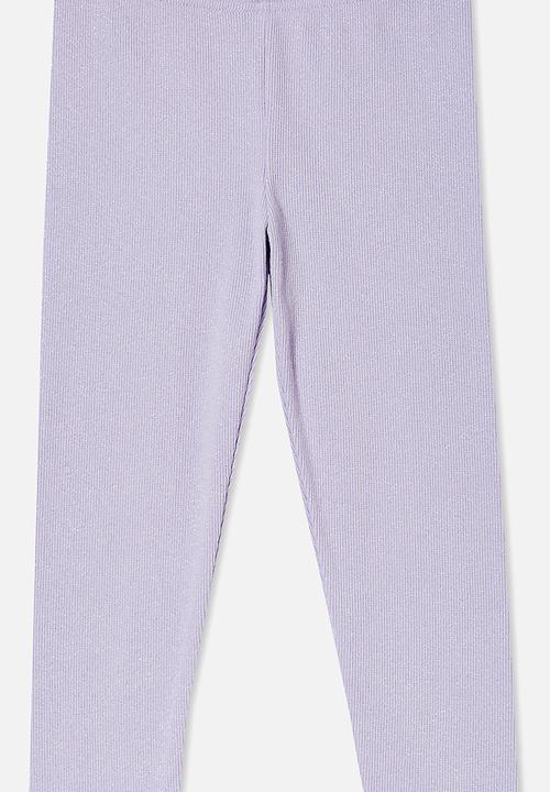 Cotton On - Huggie tights - smokey lilac & sparkle rib