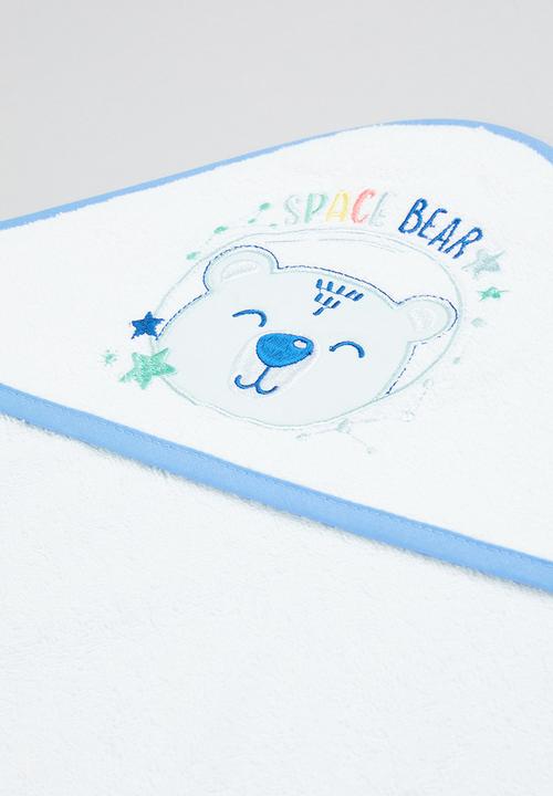 Character Group - Space bear hooded towel - white/blue