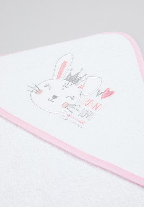 Character Group - Bunny hooded towel - white/pink
