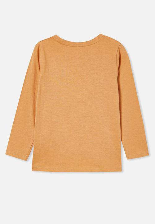 Cotton On - Penelope long sleeve tee - apricot sun/kindness is free
