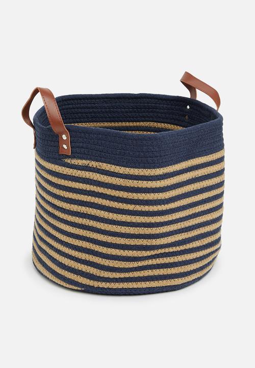 Sixth Floor - Lizo storage basket - natural & navy