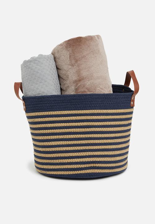 Sixth Floor - Lizo storage basket - natural & navy